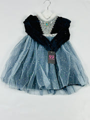 Girls’ Velvet & Sparkle Tulle Gala Dress