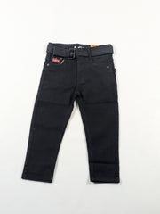 Kids' Black Denim Jeans with Belt