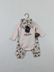 Football Print Baby Girl Set