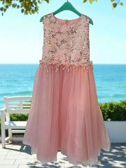 Round Neck Frock | Pink