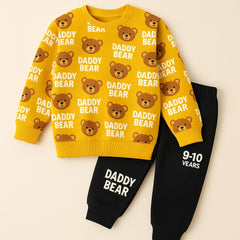 Boys Printed Tracksuit - Yellow & Black