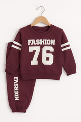 Boys Printed Tracksuit - Brown