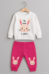 Girls Printed Tracksuit - My Heart Is Yours
