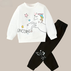 Girls Printed Tracksuit - Unicorn