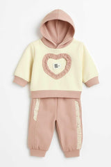 Trendy Heart Shape Hoodie Set