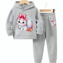 Cute Kitty Printed Tracksuit