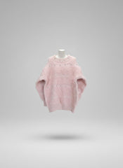 Girls Fluffy Pearl Sweater – Baby Pink