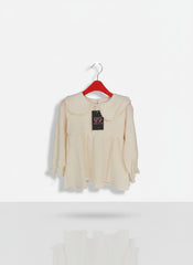 Cream Textured Peter Pan Collar Frock