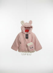 Dusty Rose Quilted Faux-Fur Bunny Ear Jacket