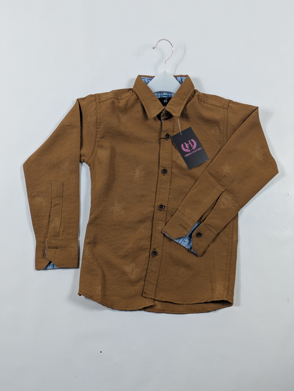 Boys' Star-Embossed Tobacco Shirt