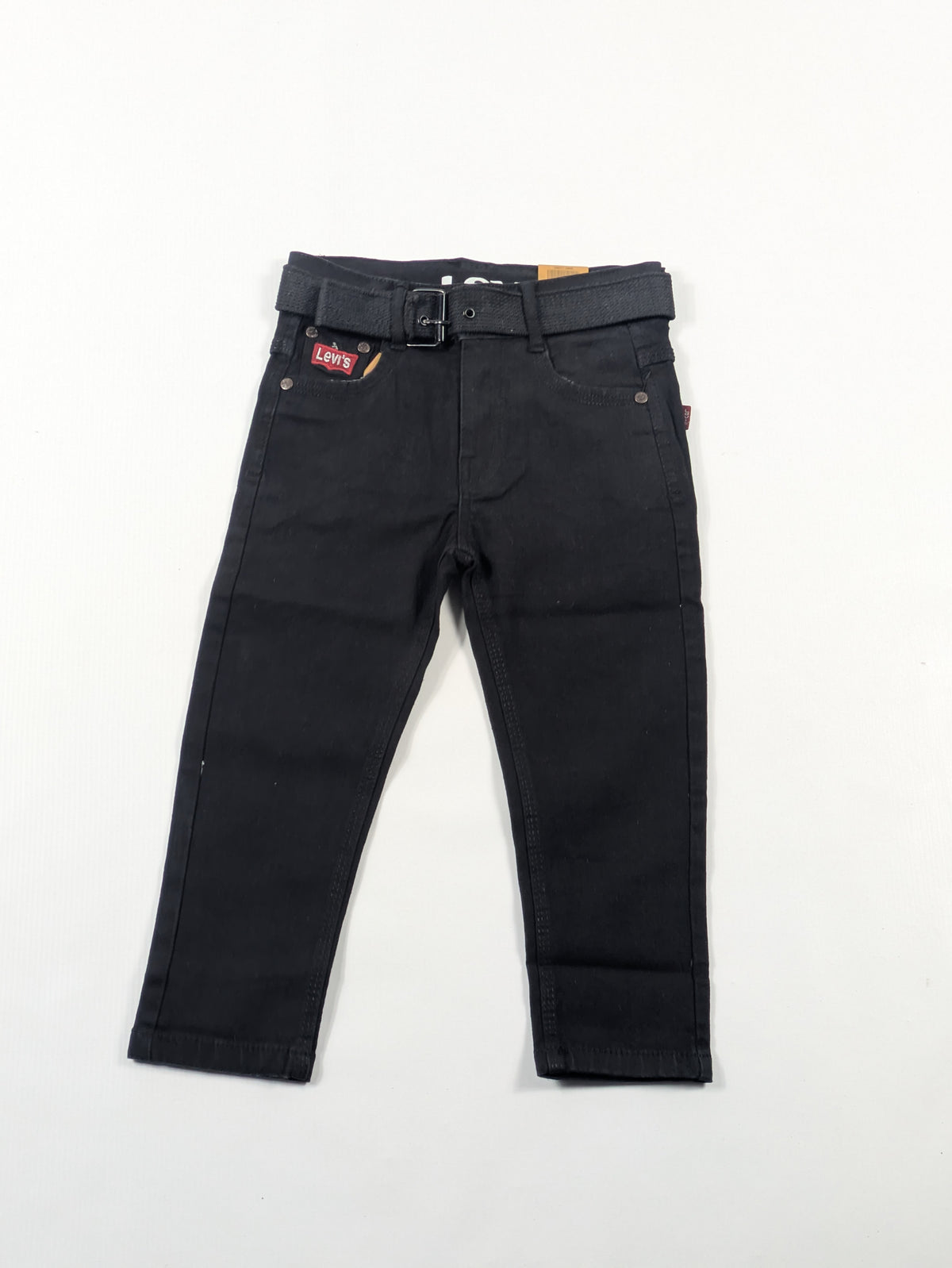 Kids' Black Denim Jeans with Belt
