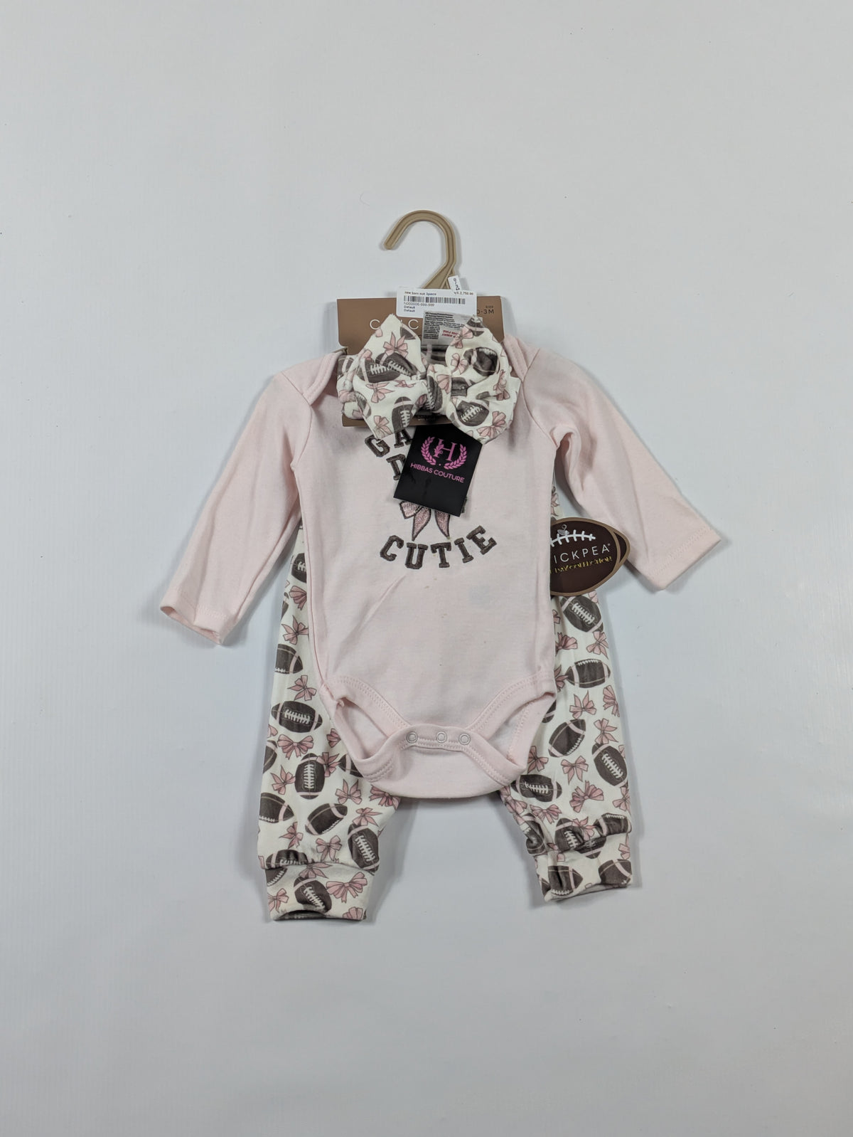 Football Print Baby Girl Set