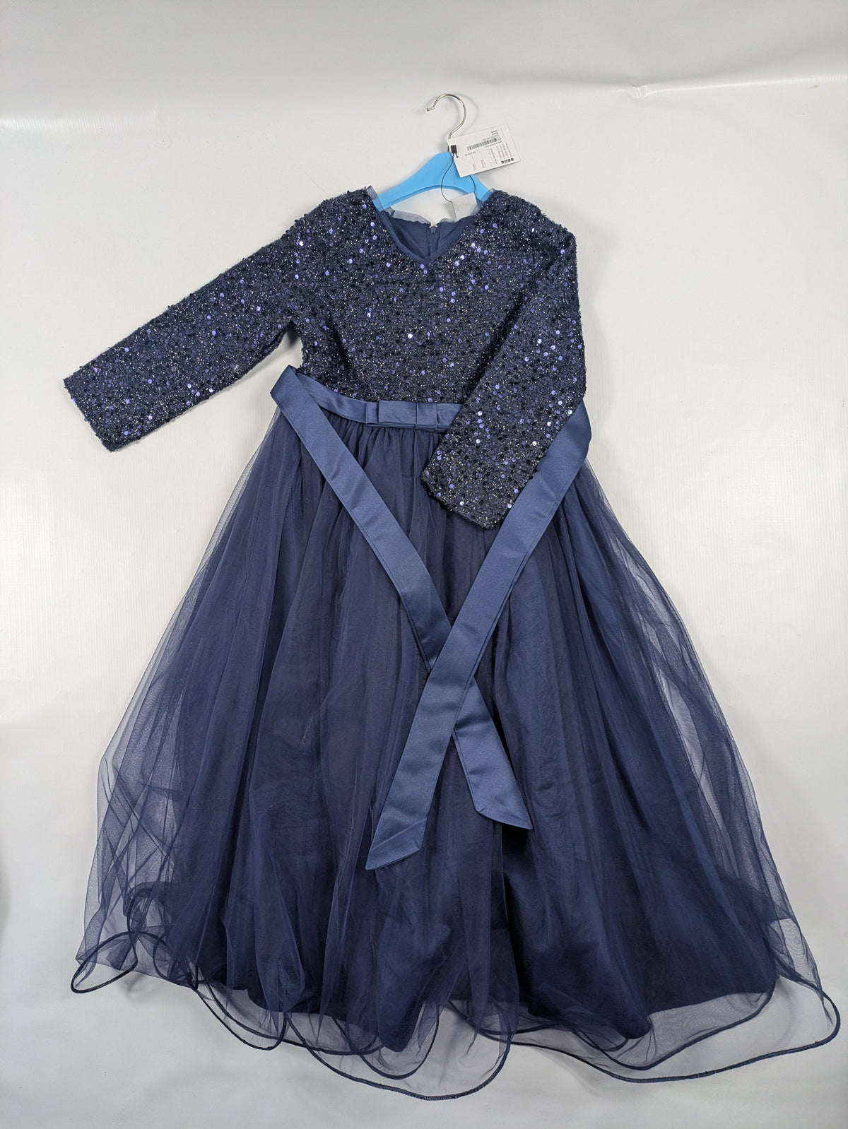 Navy Blue Sequin Party Dress