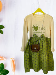 Round Neck Sleeves Frock