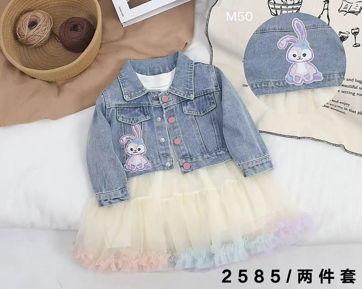 Bunny Love Denim Jacket with Tulle Dress