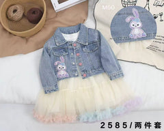 Bunny Love Denim Jacket with Tulle Dress