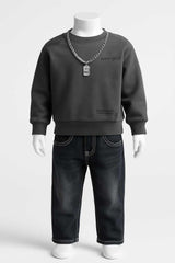 Boys Casual Sweatshirt & Denim Pant Set