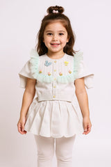 Girls Light Blue Knitted Frock