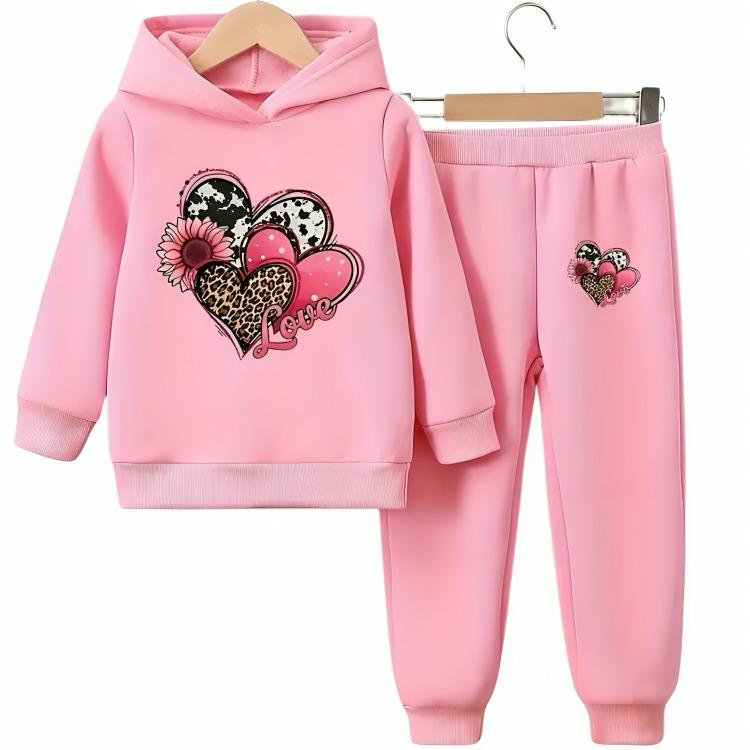Girls Pink “Love Hearts” Winter Tracksuit