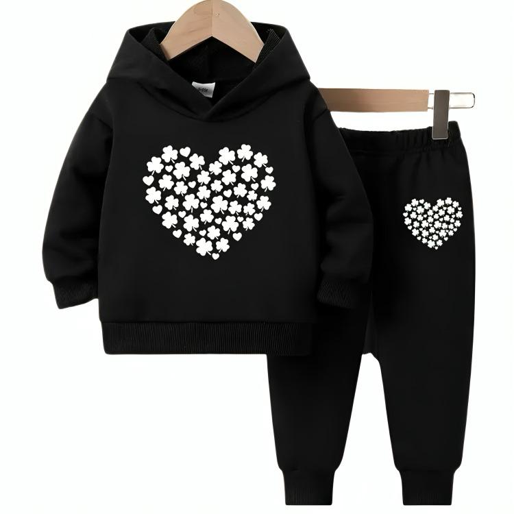 Cute Printed Heart Tracksuit