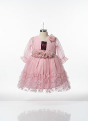 Girls Blush Pink Party Tulle Dress